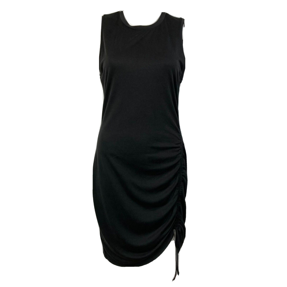 NWT Gentle Fawn‎ Dress Womens Sz S Black Sheath Sleeveless Drawstring Ruched